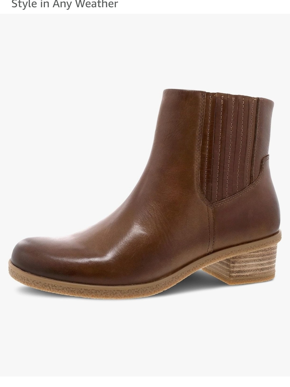 Dansko Brown Leather Chelsea Ankle Bootie